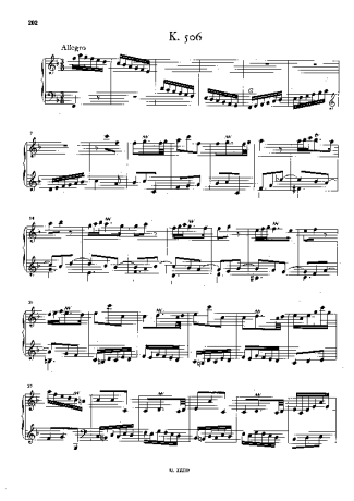 Domenico Scarlatti Keyboard Sonata In F Major K.506 score for Piano
