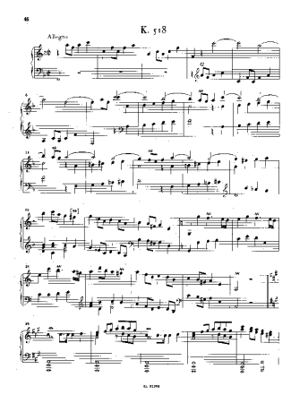 Domenico Scarlatti Keyboard Sonata In F Major K.518 score for Piano