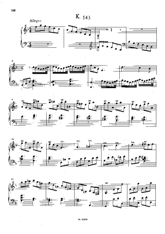 Domenico Scarlatti Keyboard Sonata In F Major K.543 score for Piano