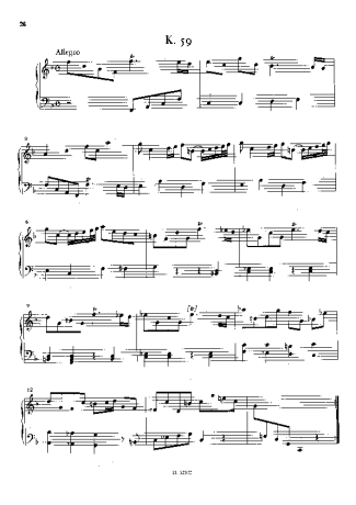 Domenico Scarlatti Keyboard Sonata In F Major K.59 score for Piano