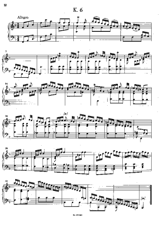 Domenico Scarlatti Keyboard Sonata In F Major K.6 score for Piano