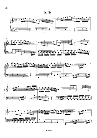 Domenico Scarlatti Keyboard Sonata In F Major K.85 score for Piano