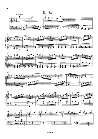 Domenico Scarlatti Keyboard Sonata In F Minor K.184 score for Piano