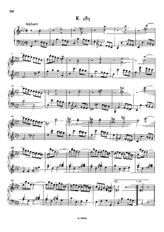 Domenico Scarlatti Keyboard Sonata In F Minor K.185 score for Piano