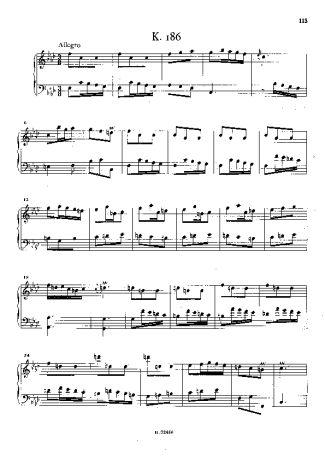 Domenico Scarlatti Keyboard Sonata In F Minor K.186 score for Piano