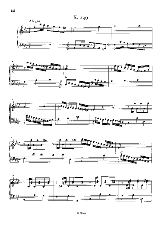 Domenico Scarlatti Keyboard Sonata In F Minor K.239 score for Piano