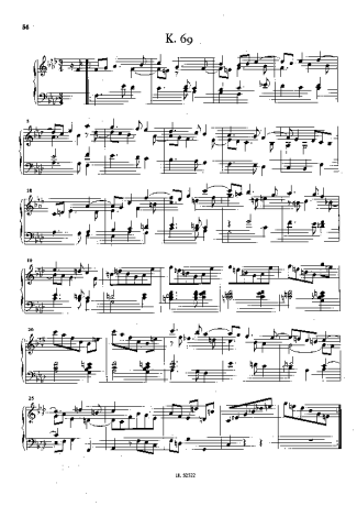Domenico Scarlatti Keyboard Sonata In F Minor K.69 score for Piano