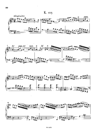 Domenico Scarlatti Keyboard Sonata In G Major K.103 score for Piano