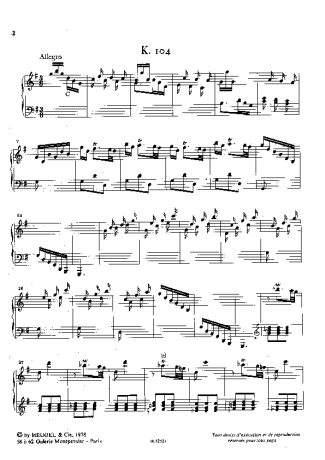 Domenico Scarlatti  score for Piano