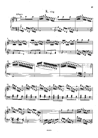 Domenico Scarlatti Keyboard Sonata In G Major K.124 score for Piano