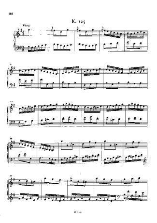 Domenico Scarlatti Keyboard Sonata In G Major K.125 score for Piano