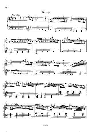 Domenico Scarlatti Keyboard Sonata In G Major K.144 score for Piano