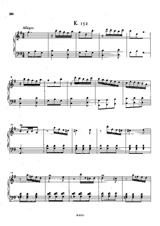 Domenico Scarlatti Keyboard Sonata In G Major K.152 score for Piano