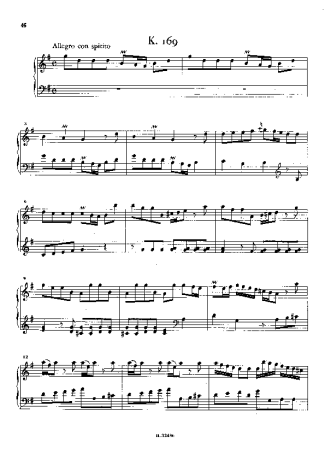 Domenico Scarlatti Keyboard Sonata In G Major K.169 score for Piano