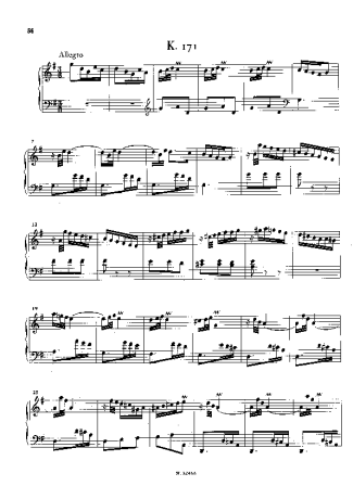 Domenico Scarlatti Keyboard Sonata In G Major K.171 score for Piano