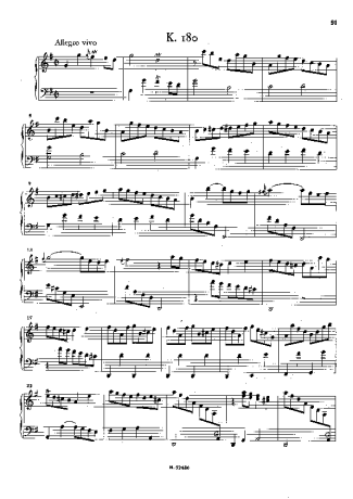Domenico Scarlatti Keyboard Sonata In G Major K.180 score for Piano