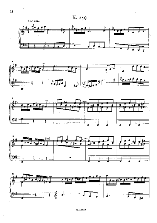Domenico Scarlatti Keyboard Sonata In G Major K.259 score for Piano