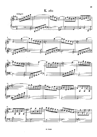 Domenico Scarlatti Keyboard Sonata In G Major K.260 score for Piano
