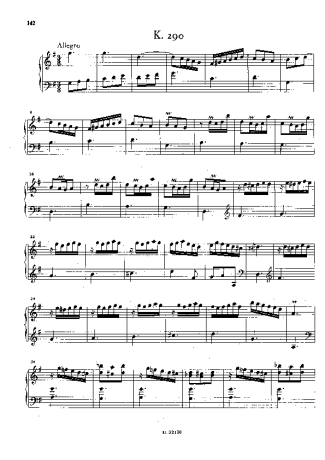 Domenico Scarlatti Keyboard Sonata In G Major K.290 score for Piano