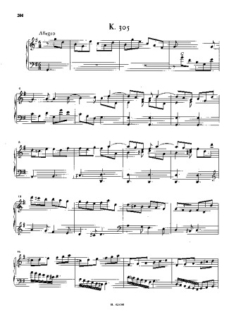 Domenico Scarlatti Keyboard Sonata In G Major K.305 score for Piano