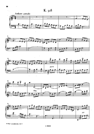 Domenico Scarlatti Keyboard Sonata In G Major K.328 score for Piano