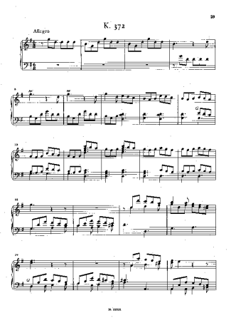 Domenico Scarlatti Keyboard Sonata In G Major K.372 score for Piano