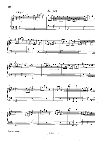 Domenico Scarlatti Keyboard Sonata In G Major K.391 score for Piano