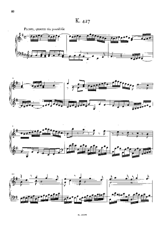 Domenico Scarlatti Keyboard Sonata In G Major K.427 score for Piano
