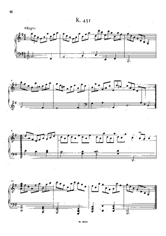 Domenico Scarlatti Keyboard Sonata In G Major K.431 score for Piano