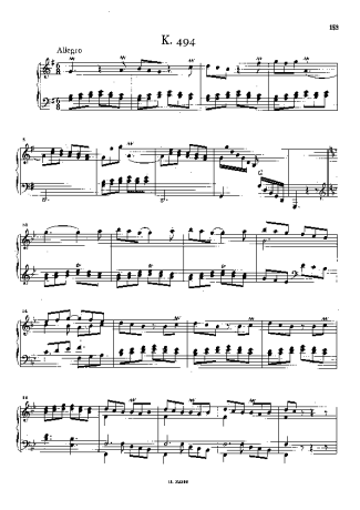 Domenico Scarlatti Keyboard Sonata In G Major K.494 score for Piano