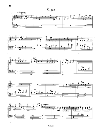 Domenico Scarlatti Keyboard Sonata In G Major K.520 score for Piano
