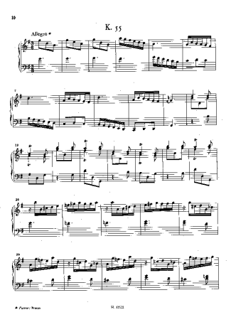 Domenico Scarlatti Keyboard Sonata In G Major K.55 score for Piano