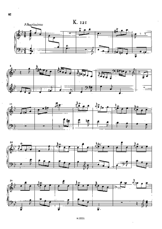 Domenico Scarlatti Keyboard Sonata In G Minor K.121 score for Piano