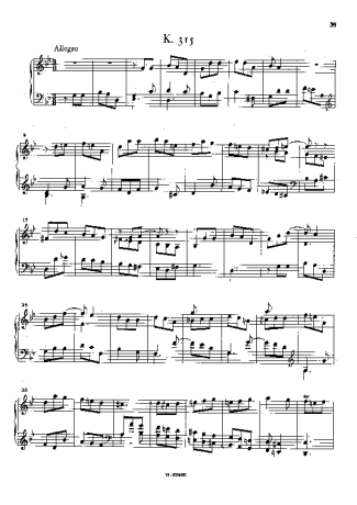 Domenico Scarlatti Keyboard Sonata In G Minor K.315 score for Piano