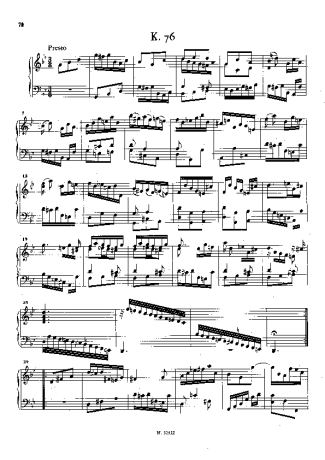 Domenico Scarlatti Keyboard Sonata In G Minor K.76 score for Piano