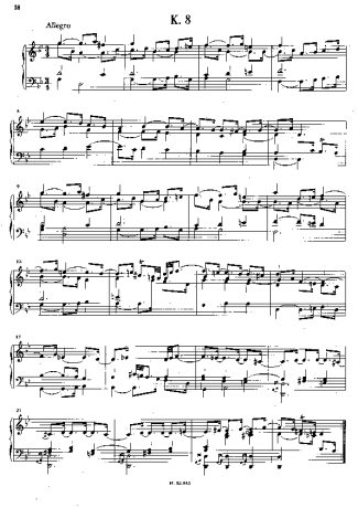 Domenico Scarlatti Keyboard Sonata In G Minor K.8 score for Piano