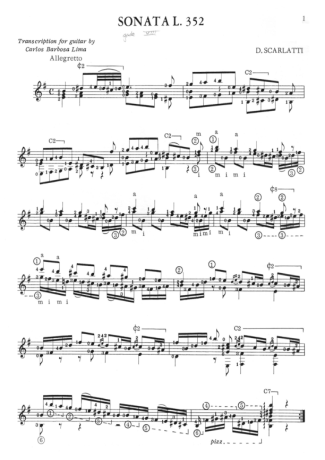 Domenico Scarlatti Sonata K11 L352 score for Acoustic Guitar