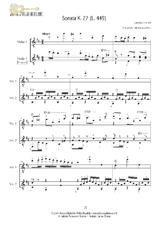Domenico Scarlatti Sonata K27 (L.449) score for Acoustic Guitar