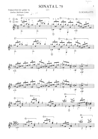 Domenico Scarlatti Sonata K391 L79 score for Acoustic Guitar