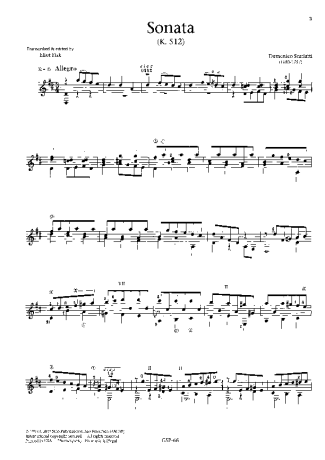 Domenico Scarlatti Sonata K512 score for Acoustic Guitar