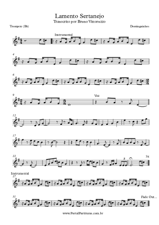 Dominguinhos Lamento Sertanejo score for Trumpet