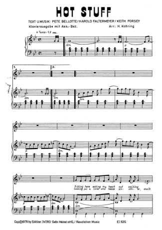 Donna Summer Hot Stuff score for Piano