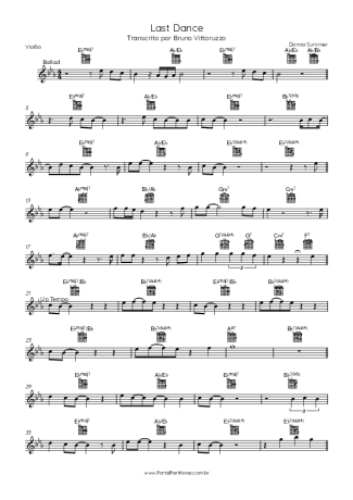 Donna Summer Last Dance score for Acoustic Guitar