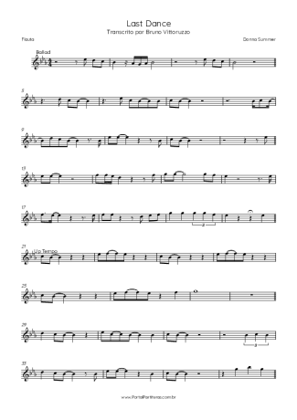 Donna Summer Last Dance score for Flute
