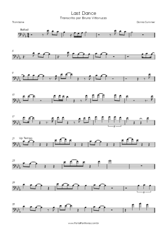 Donna Summer Last Dance score for Trombone