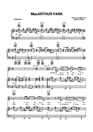 Donna Summer MacArthur Park score for Piano