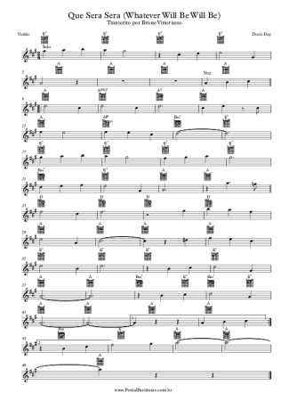 Doris Day  score for Acoustic Guitar