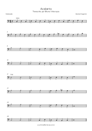 Dorival Caymmi Acalanto score for Cello