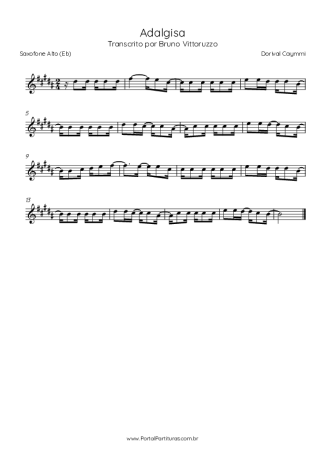 Dorival Caymmi Adalgisa score for Alto Saxophone