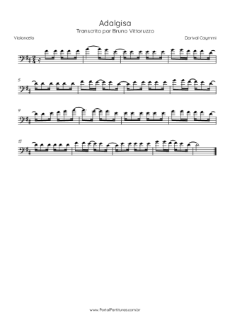 Dorival Caymmi Adalgisa score for Cello